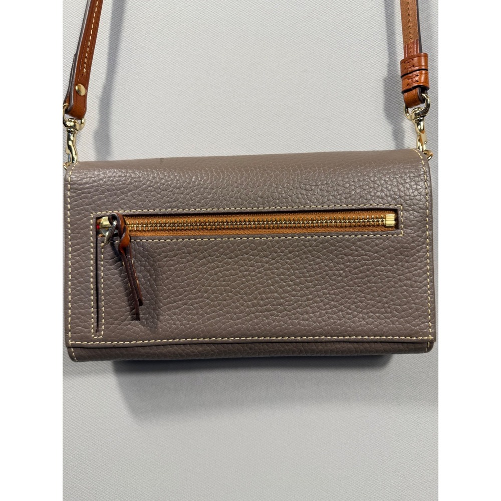 Dooney & Bourke Pebble Grain Crossbody Wallet Bag Taupe Gray Leather EUC - Picture 14 of 15